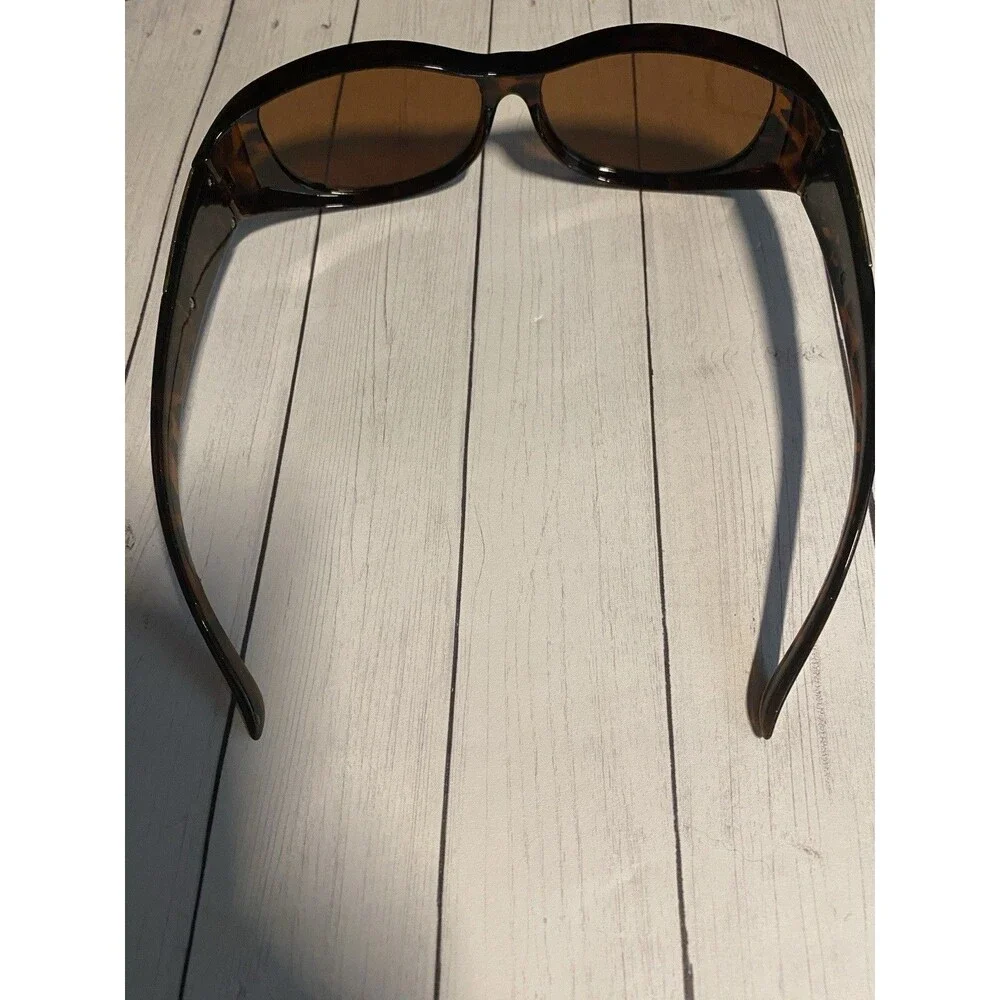 Solar Shield Andrea Fits Over Sunglasses Polarized Oval Brown Tortoise